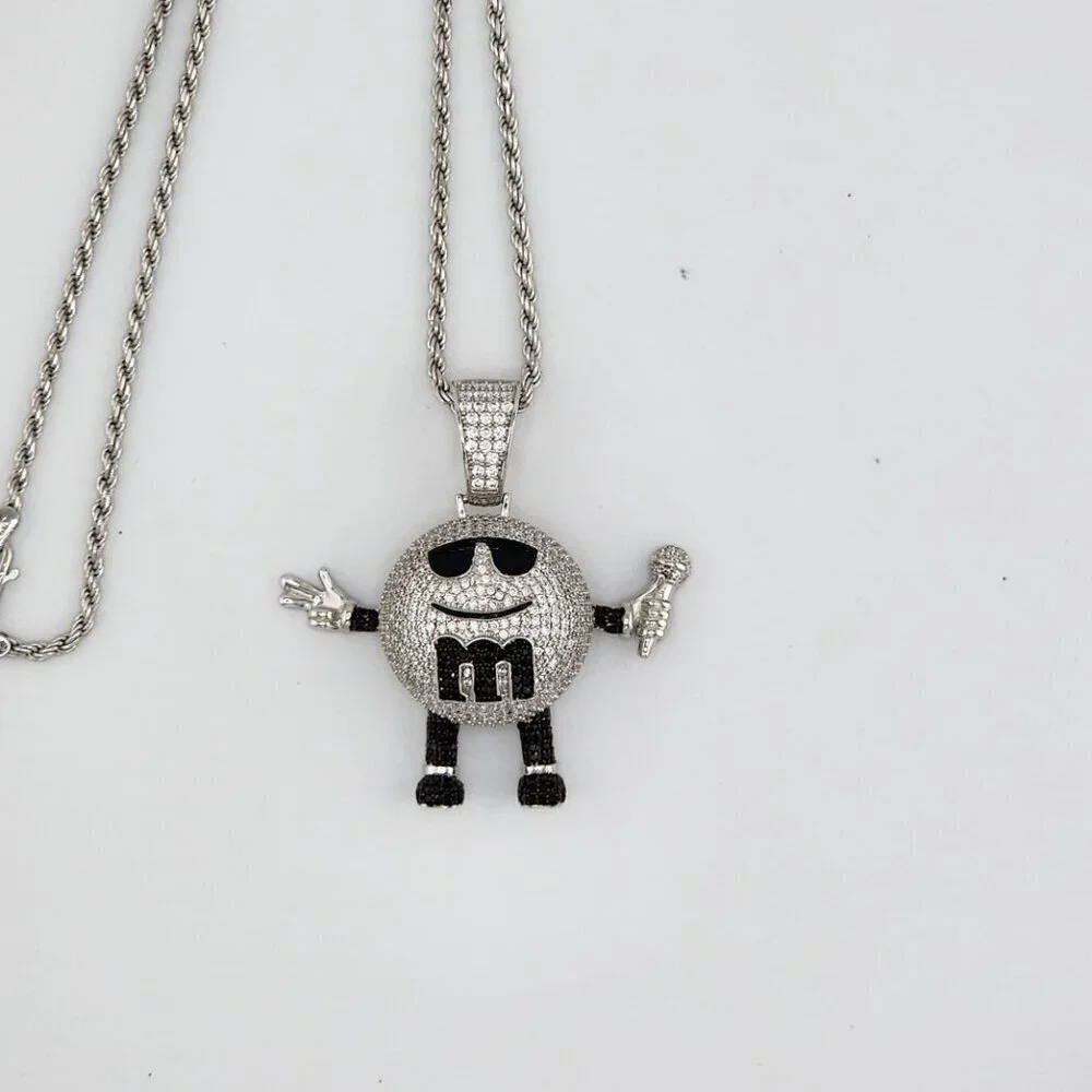 Brand New Sterling SIlver 925 M & M Design Necklace